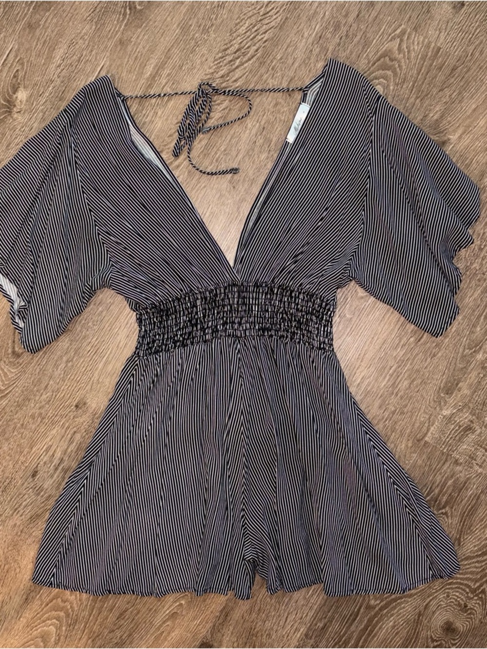 mahina Striped Black and White Romper